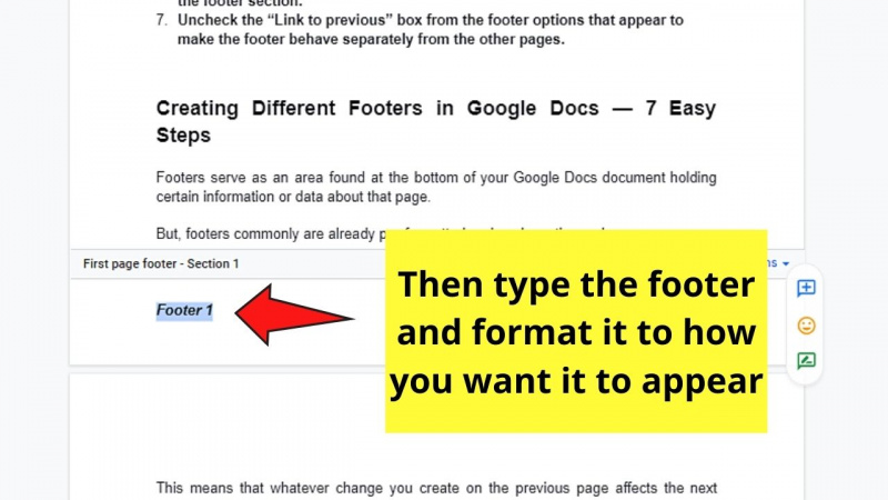   Slik har du forskjellige bunntekster i Google Dokumenter ved å tilpasse bunntekster Trinn 2.2
