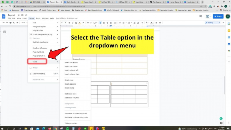   Sådan får du vist flere tabeller i Google Docs ved at oprette indre tabeller Trin 6.2